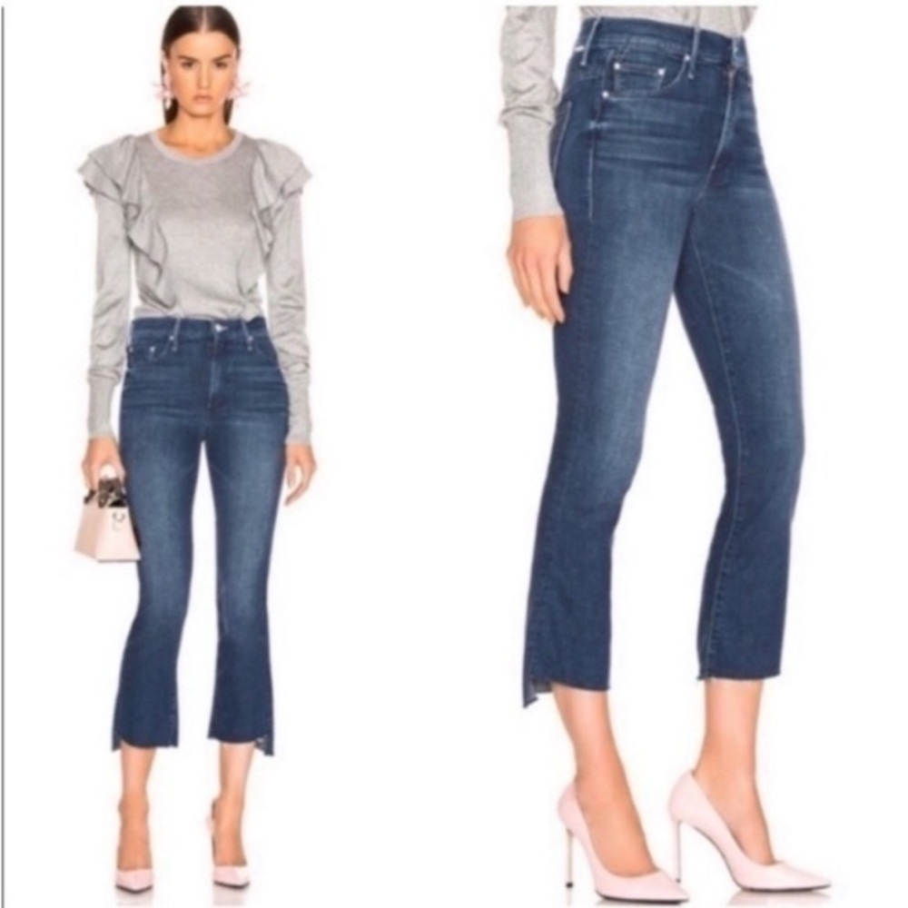Mother Jeans The Insider Crop Step Fray in the Royal Treatment